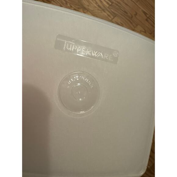 Vintage Tupperware Square Storage Containers Set 311-6 & 312-28 Lot of 4 White - Picture 4 of 6